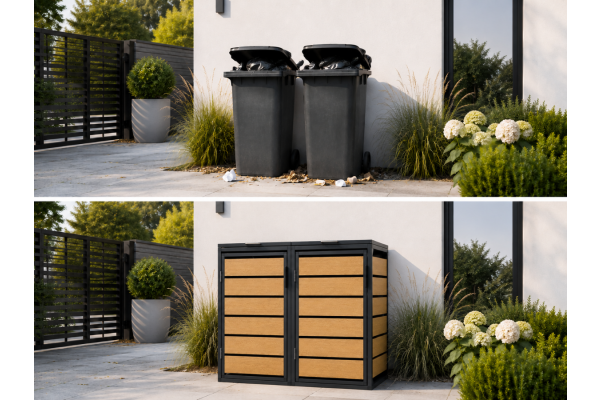 ZABUDOWA ŚMIETNIKOWA 2x120L kolor DREWNO
